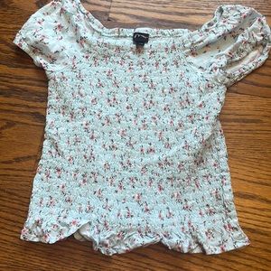 smocked floral girls top!